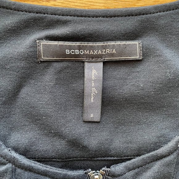 BCBGMaxAzria Black Long Sleeve Peplum Top Size Small - Picture 4 of 5